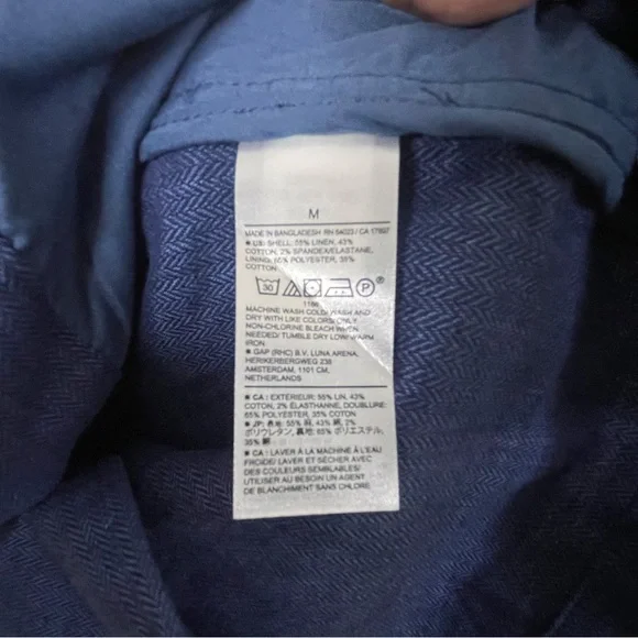 Banana Republic 2pc Linen Set Men’s M 31x30 Blue Shirt Jacket & Pants Flat NWT